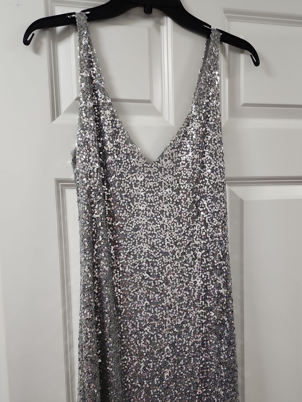 Ralph Lauren Silver Sequin Evening Dress